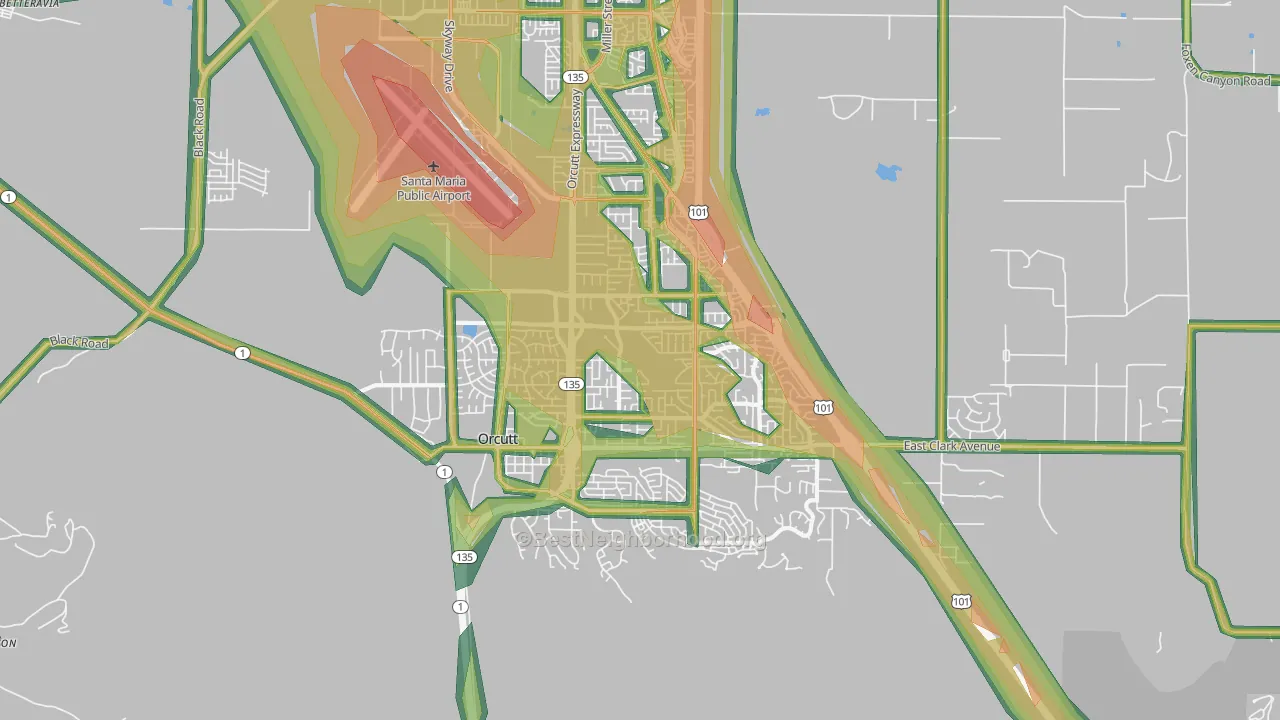 Orcutt, CA Map of Noise Levels in Orcutt