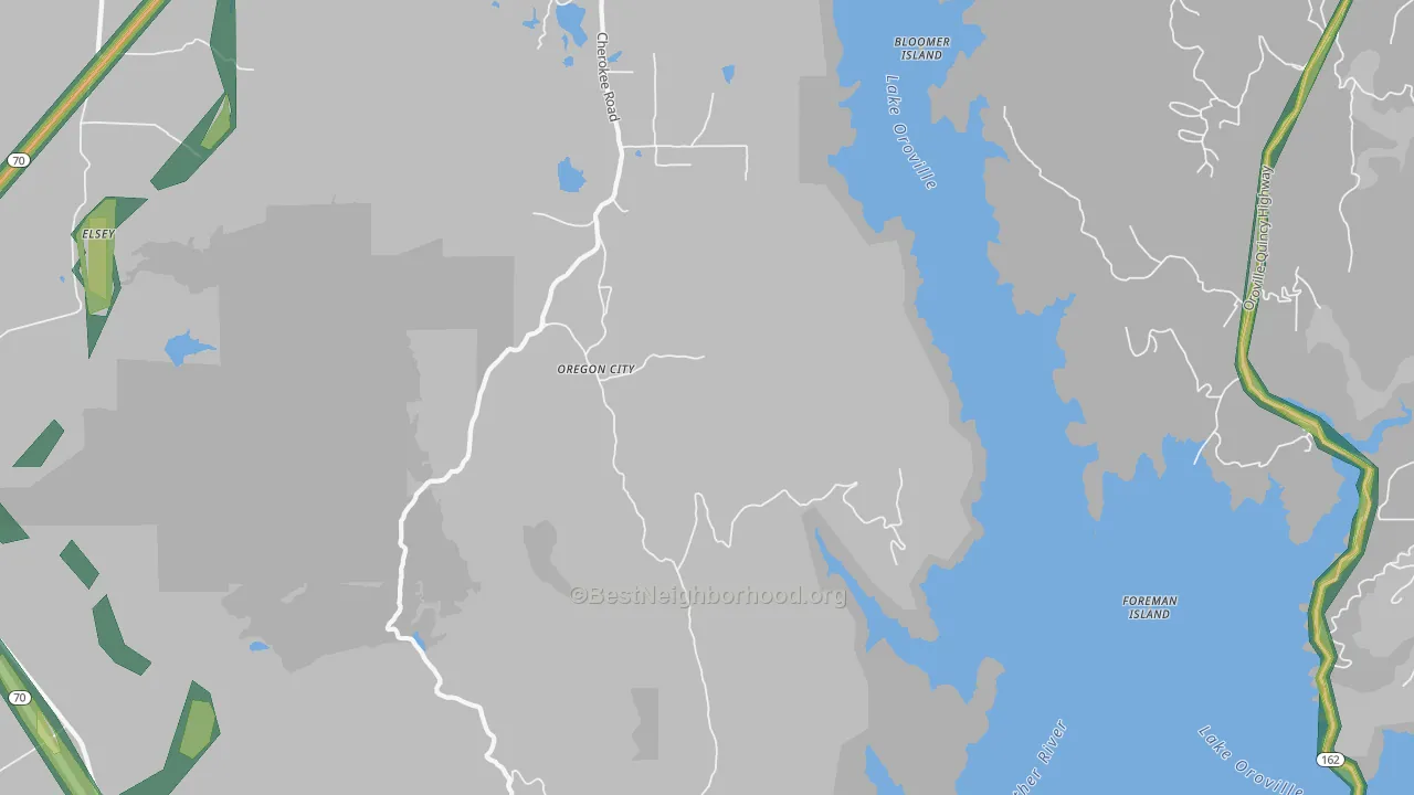 Oregon City, CA Map of Noise Levels in Oregon City