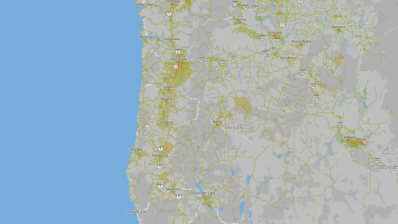 Oregon Map of Noise Levels in Oregon