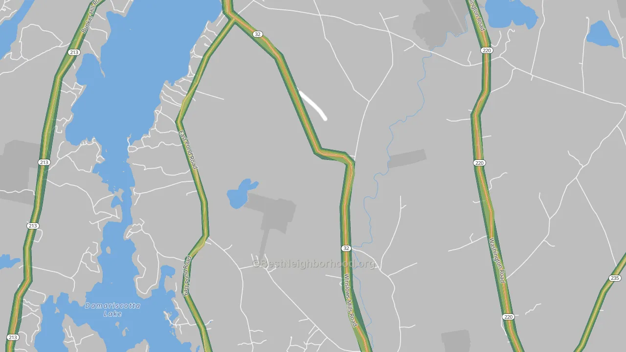Orffs Corner, ME Map of Noise Levels in Orffs Corner