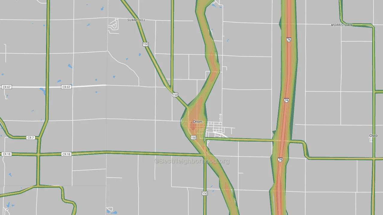 Orion, IL Map of Noise Levels in Orion