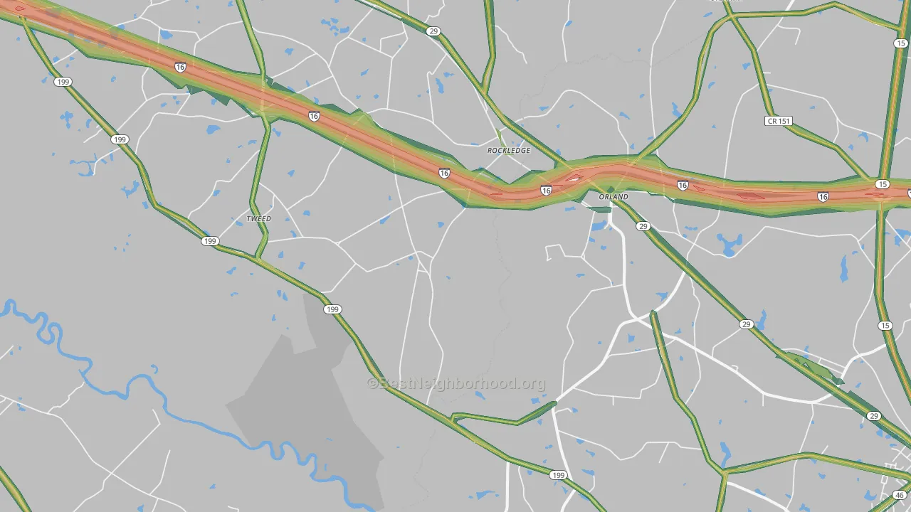 Orland, GA Map of Noise Levels in Orland