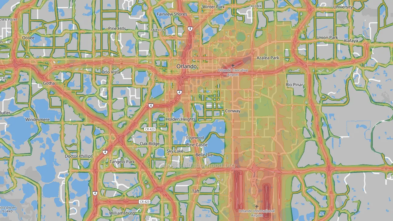 Orlando, FL Map of Noise Levels in Orlando