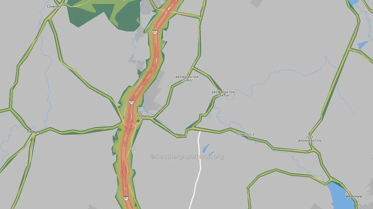 Orleans, VT Map of Noise Levels in Orleans