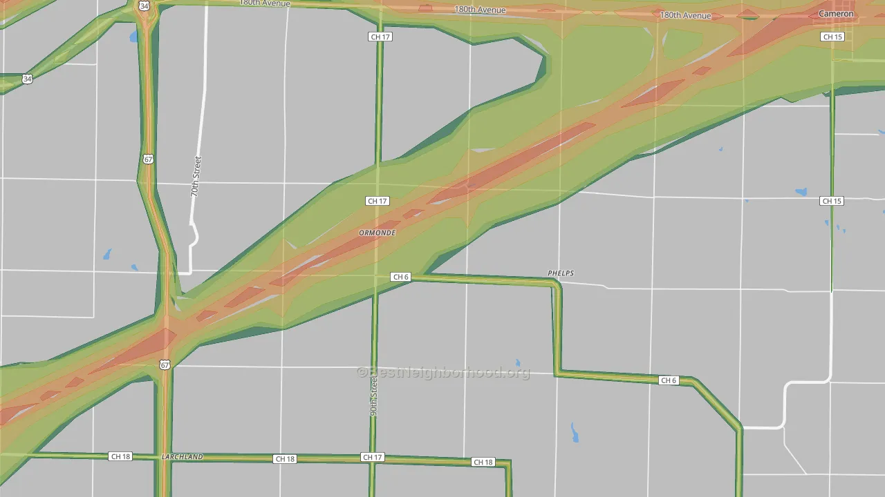 Ormonde, IL Map of Noise Levels in Ormonde