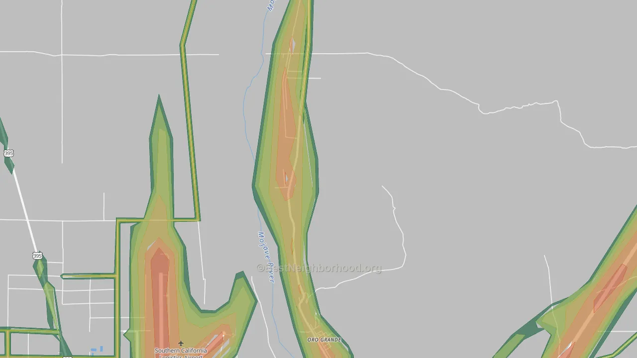 Oro Grande, CA Map of Noise Levels in Oro Grande