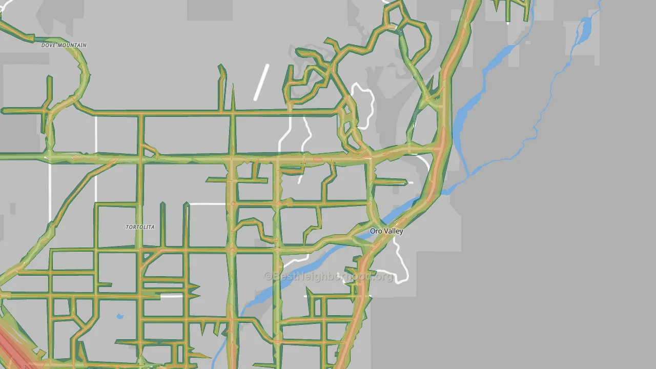 Oro Valley, AZ Map of Noise Levels in Oro Valley