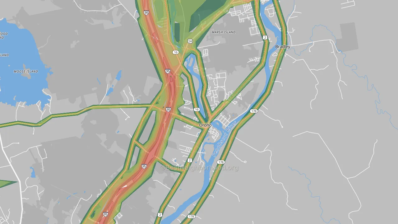 Orono, ME Map of Noise Levels in Orono