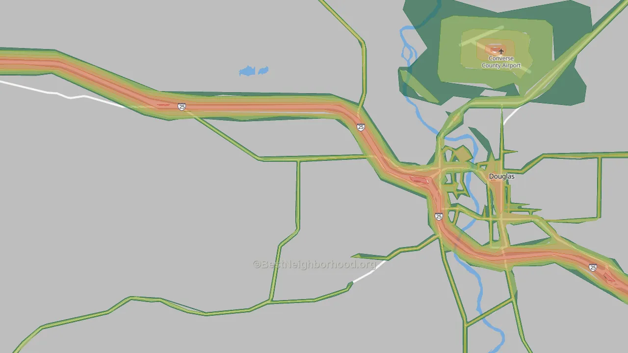 Orpha, WY Map of Noise Levels in Orpha