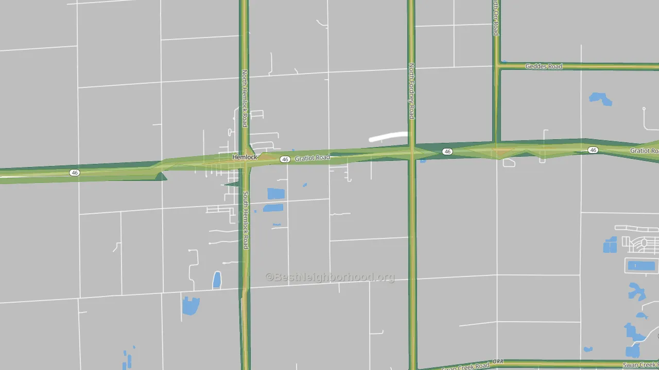 Orr, MI Map of Noise Levels in Orr