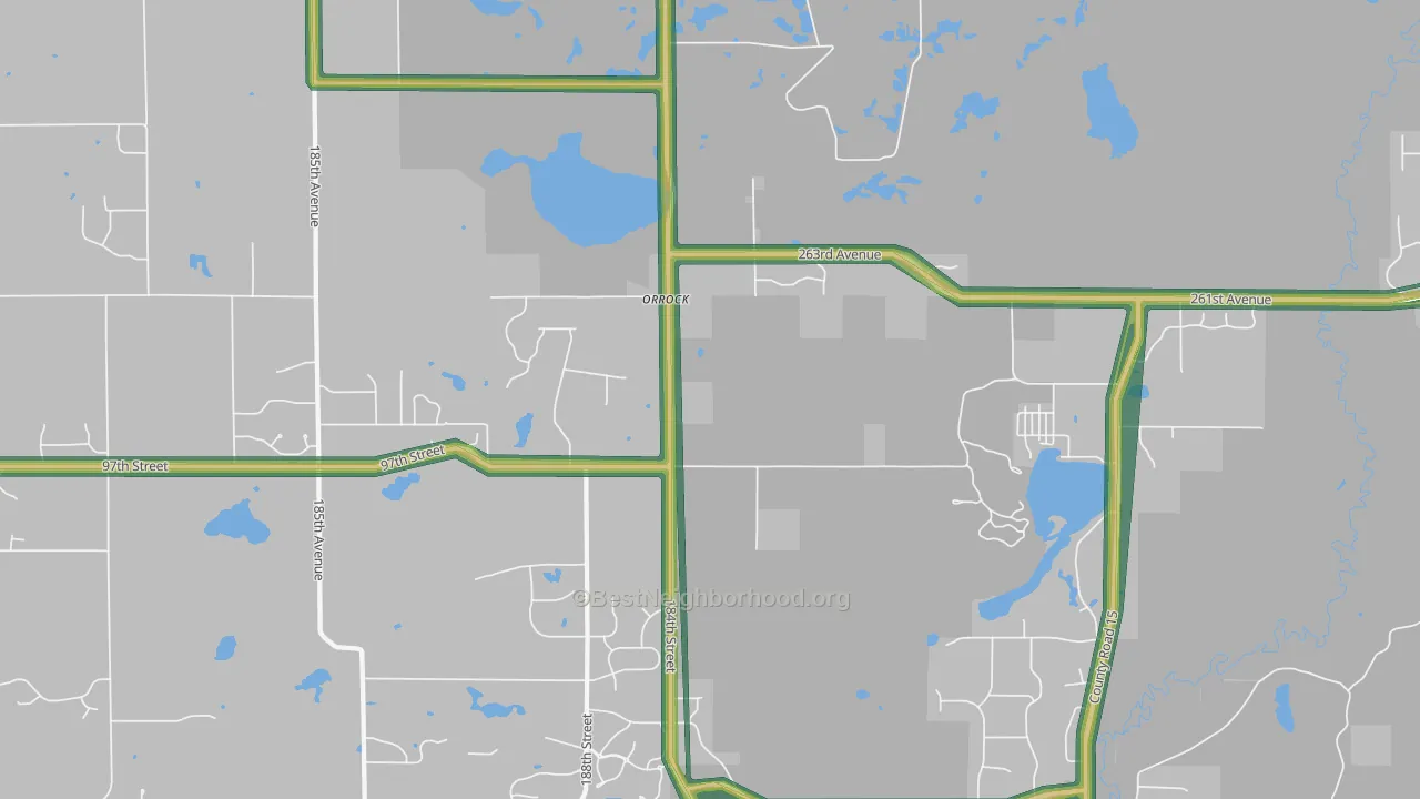 Orrock, MN Map of Noise Levels in Orrock