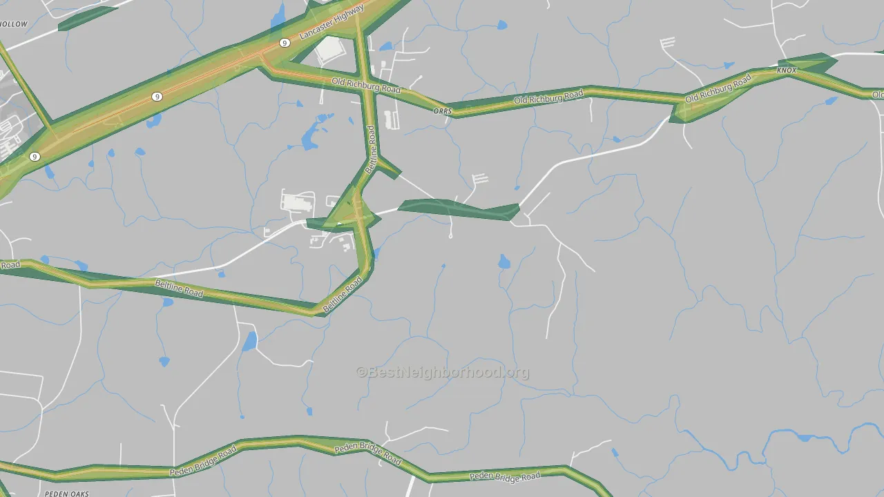 Orrs, SC Map of Noise Levels in Orrs