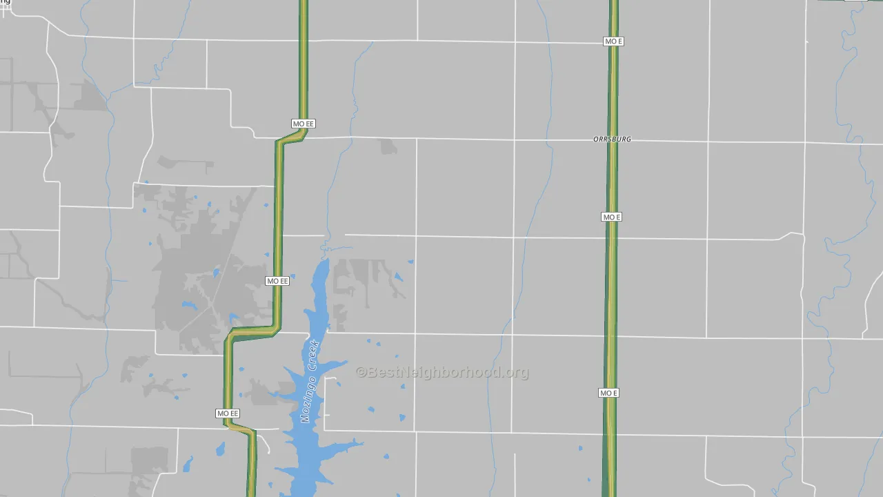 Orrsburg, MO Map of Noise Levels in Orrsburg