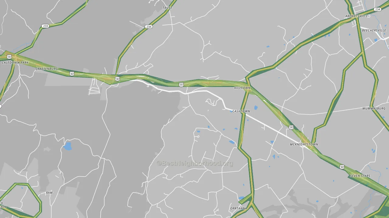 Orrtanna, PA Map of Noise Levels in Orrtanna