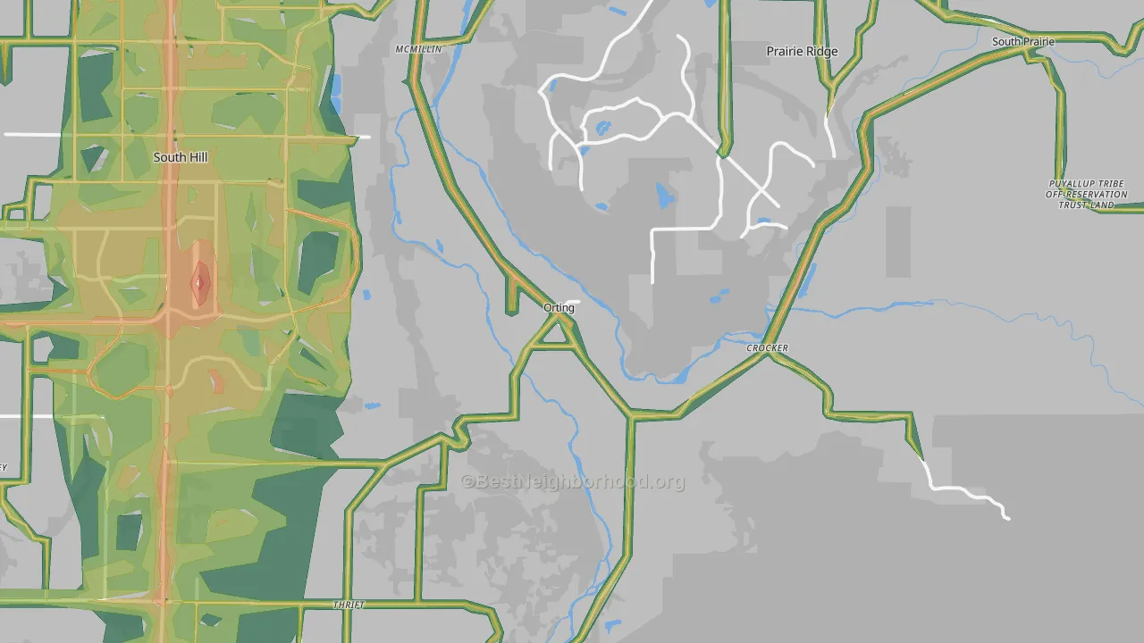 Orting, WA Map of Noise Levels in Orting