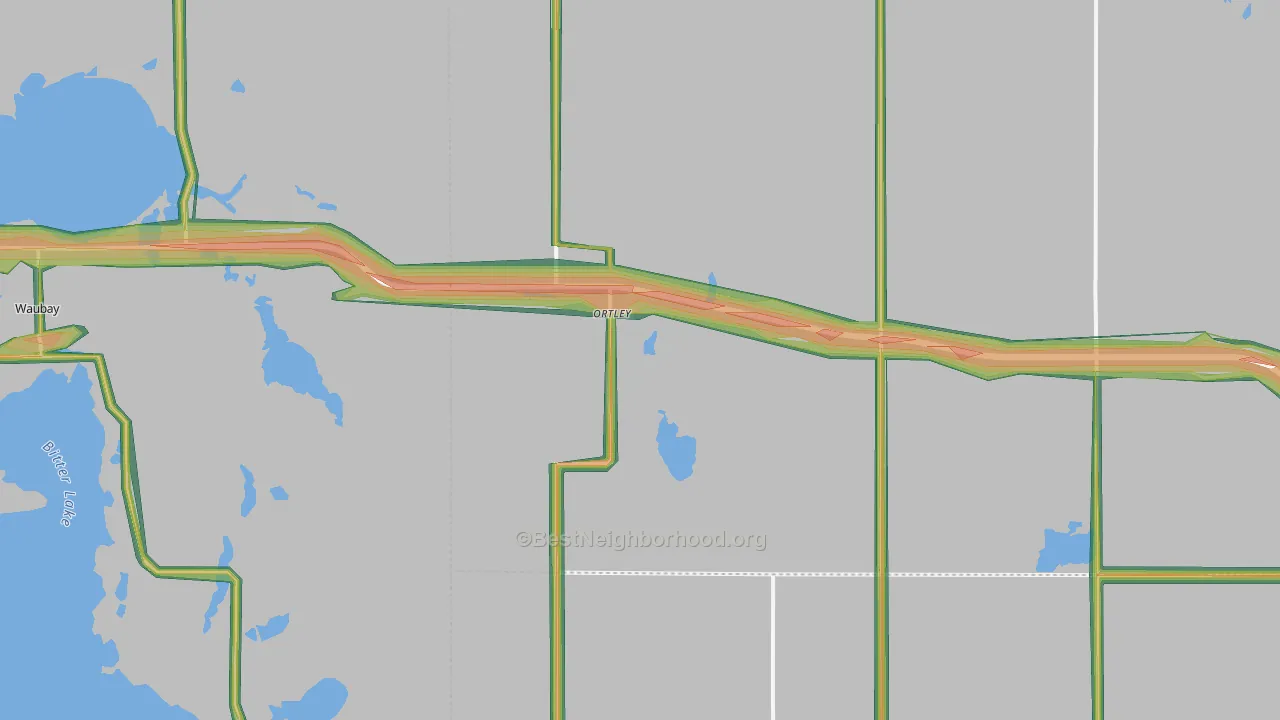 Ortley, SD Map of Noise Levels in Ortley