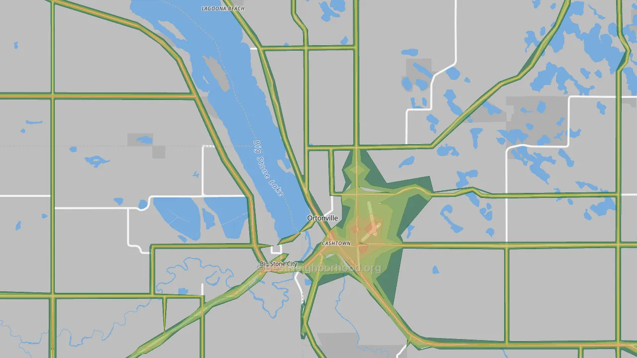 Ortonville, MN Map of Noise Levels in Ortonville