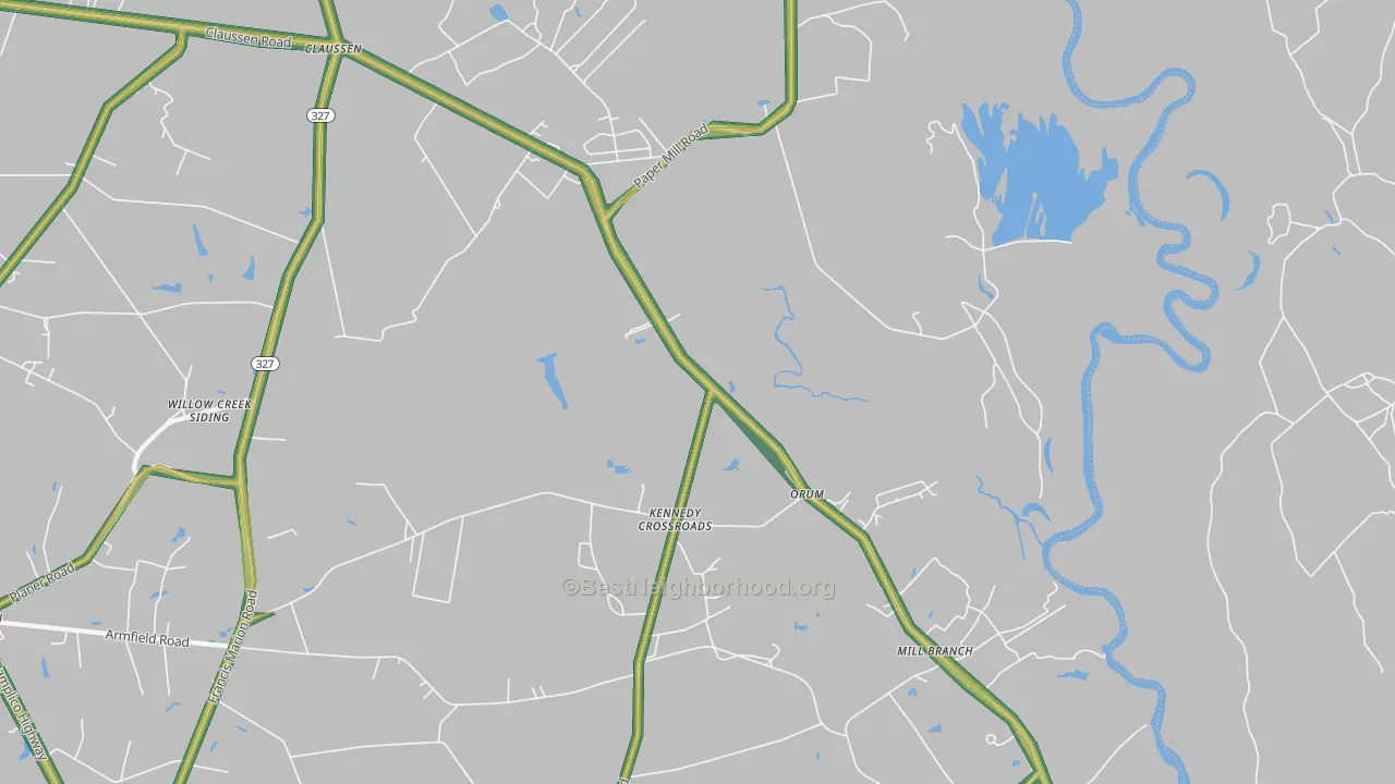 Orum, SC Map of Noise Levels in Orum