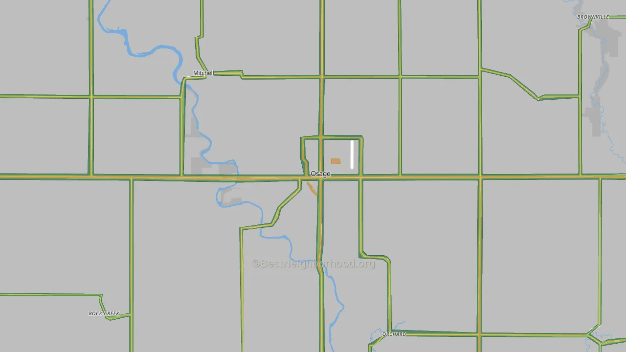 Osage, IA Map of Noise Levels in Osage