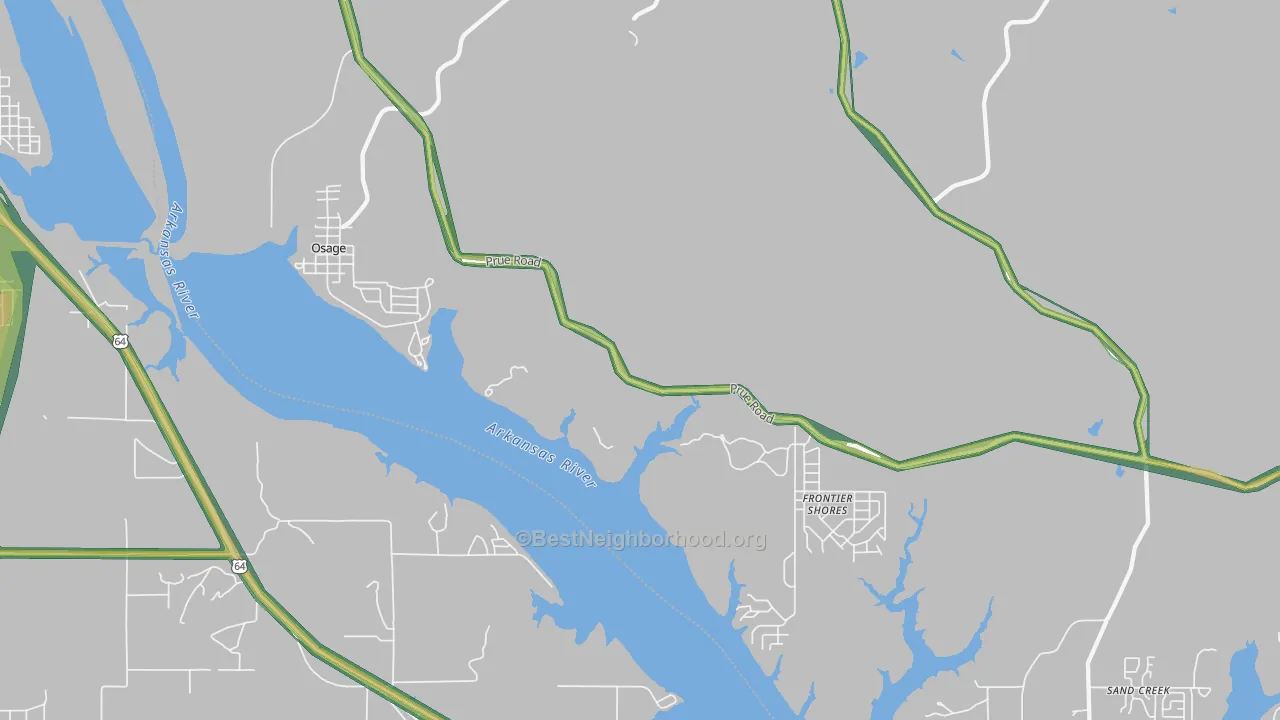 Osage, OK Map of Noise Levels in Osage