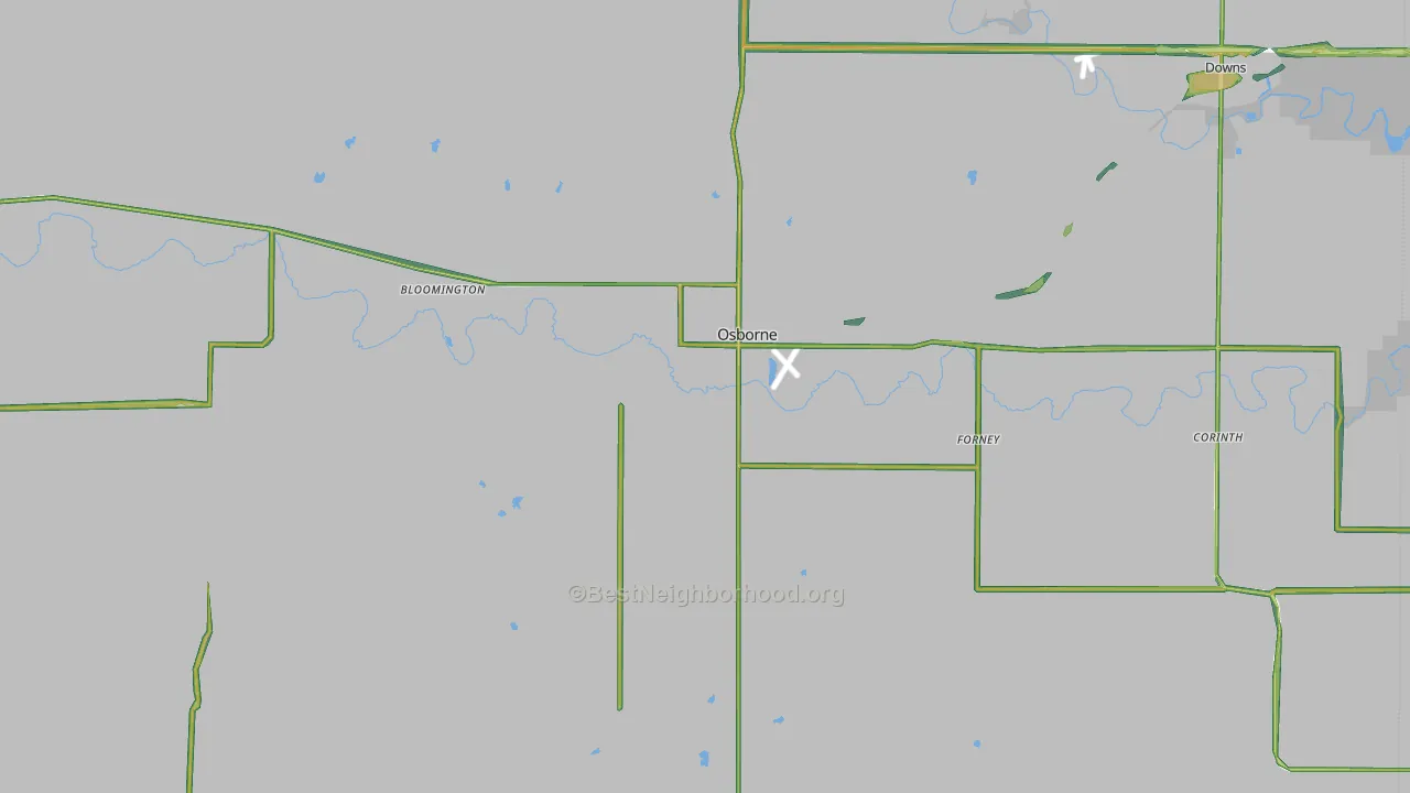 Osborne County, KS Map of Noise Levels in Osborne County