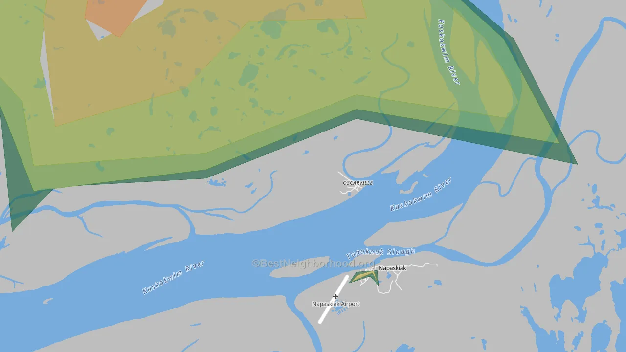 Oscarville, AK Map of Noise Levels in Oscarville