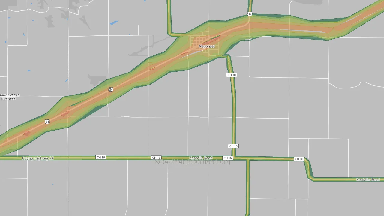 Osceola, IL Map of Noise Levels in Osceola