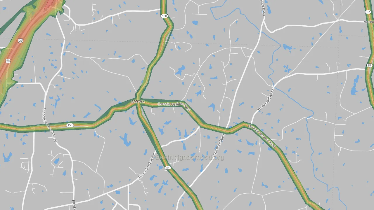 Osceola, NC Map of Noise Levels in Osceola