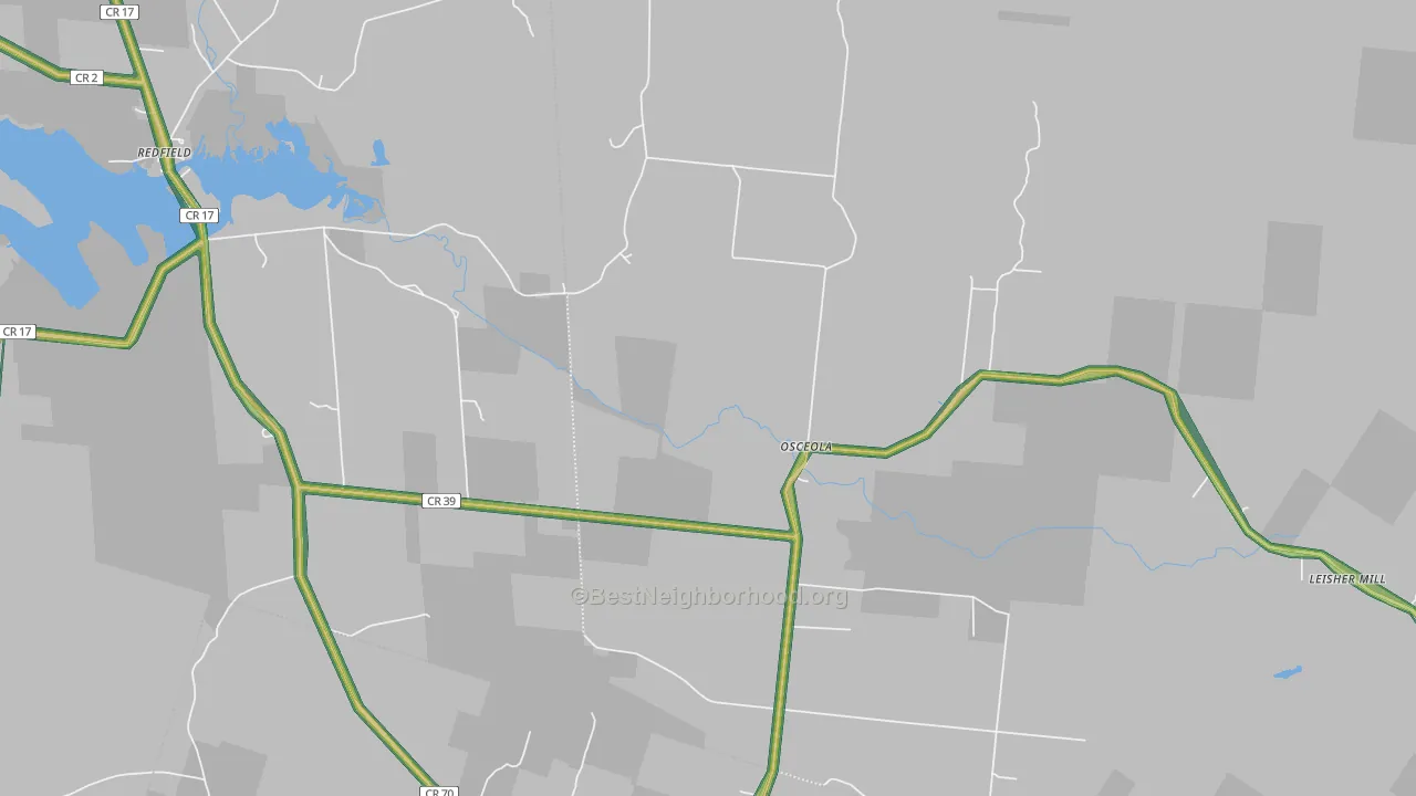 Osceola, NY Map of Noise Levels in Osceola