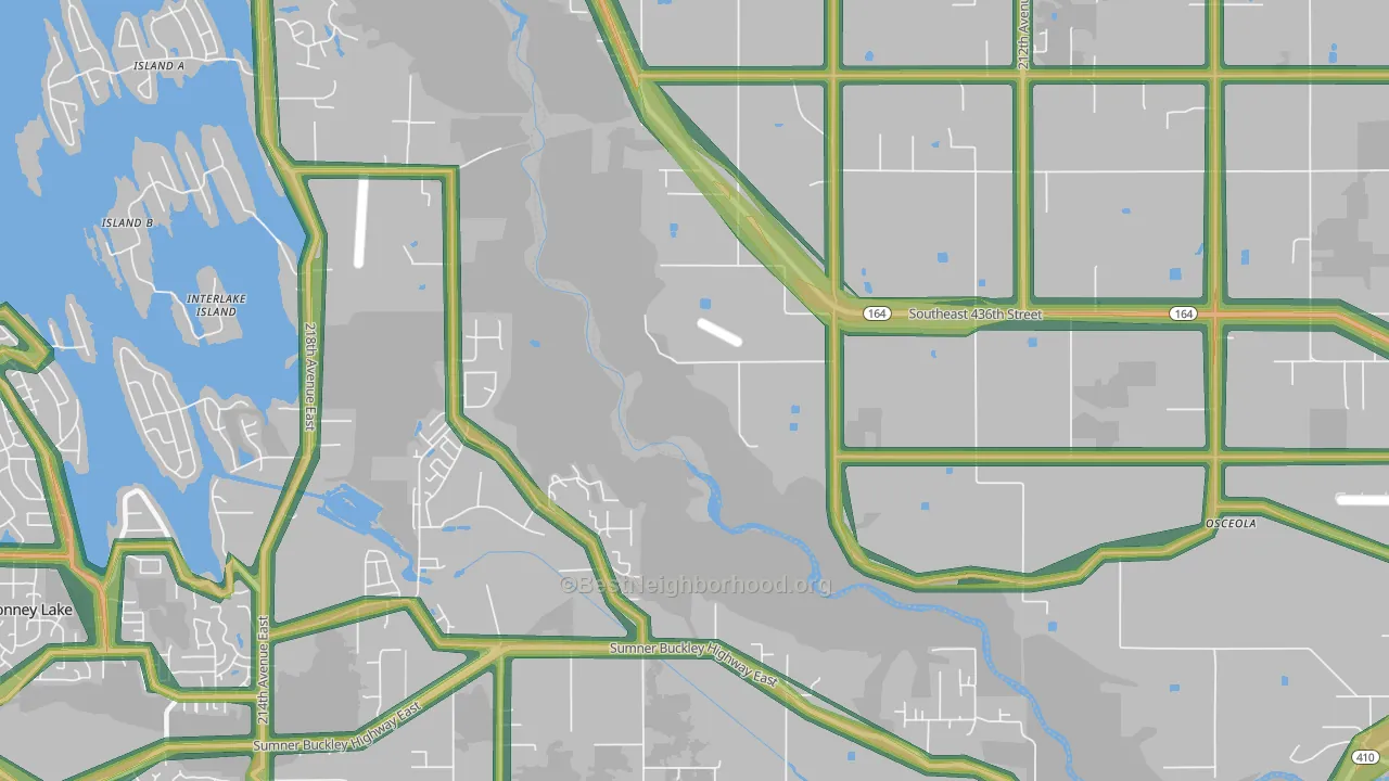 Osceola, WA Map of Noise Levels in Osceola