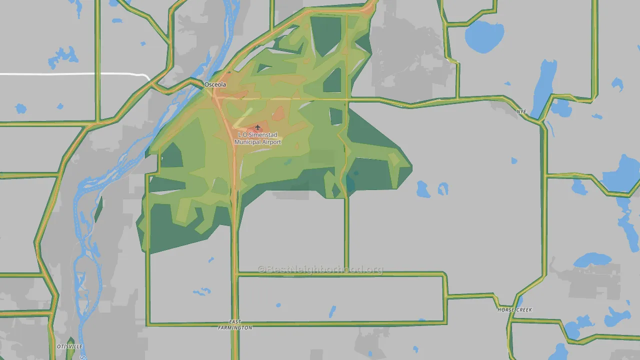 Osceola, WI Map of Noise Levels in Osceola