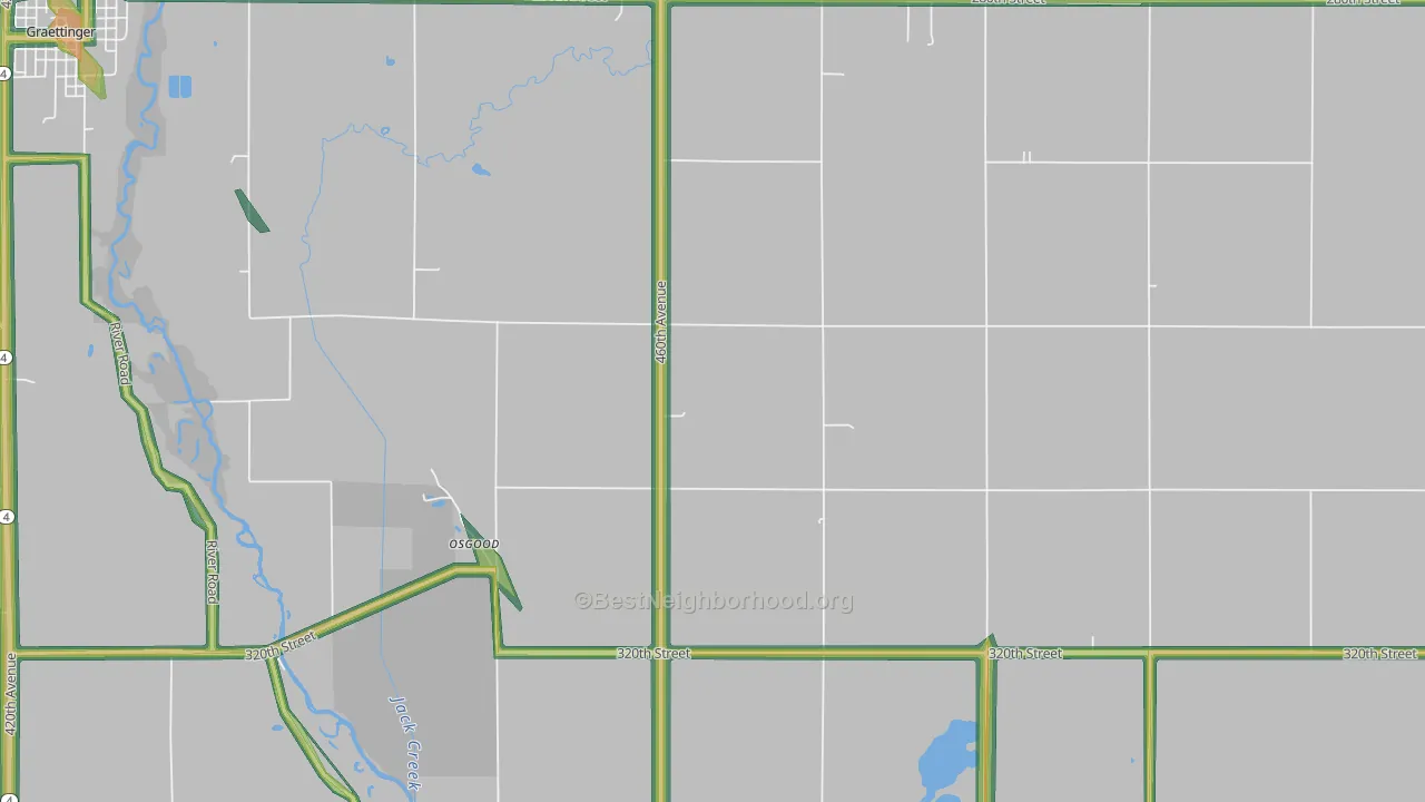 Osgood, IA Map of Noise Levels in Osgood