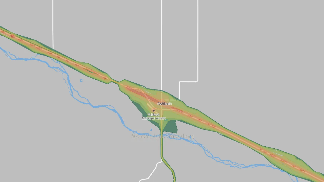 Oshkosh, NE Map of Noise Levels in Oshkosh