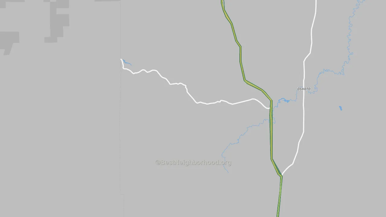 Oshoto, WY Map of Noise Levels in Oshoto