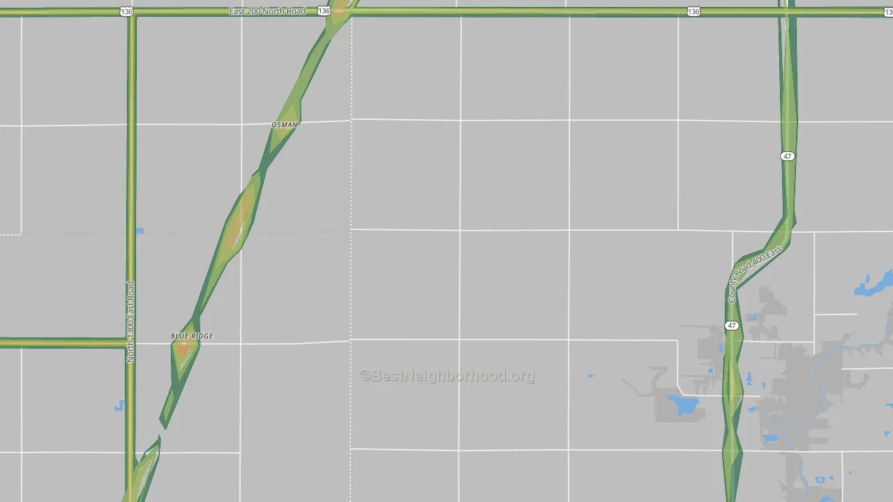 Osman, IL Map of Noise Levels in Osman