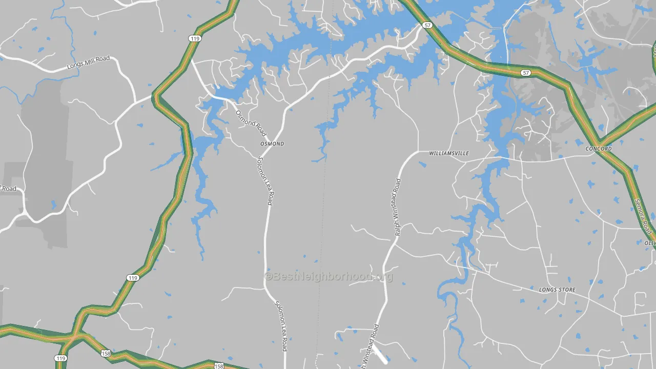 Osmond, NC Map of Noise Levels in Osmond