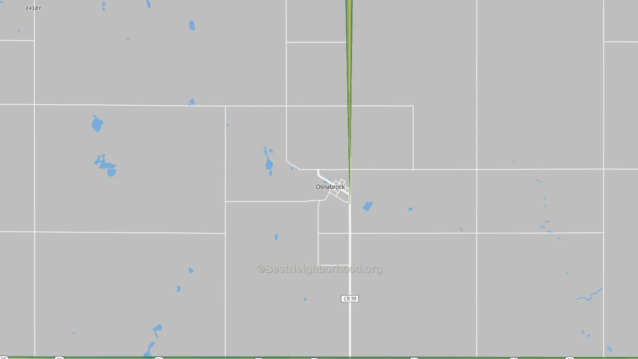 Osnabrock, ND Map of Noise Levels in Osnabrock