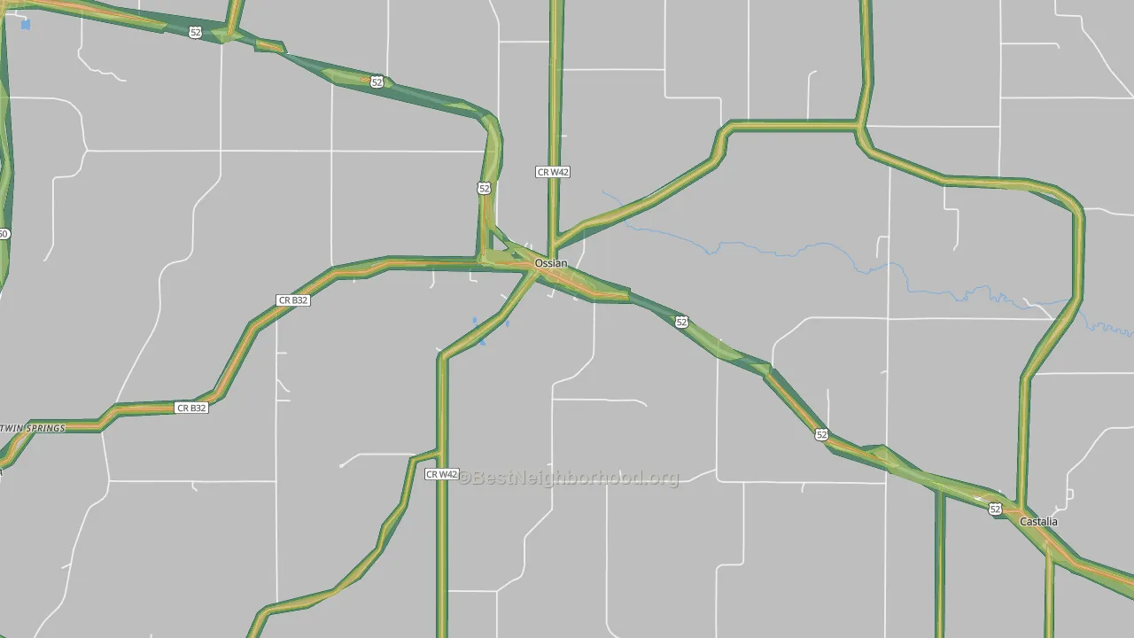 Ossian, IA Map of Noise Levels in Ossian