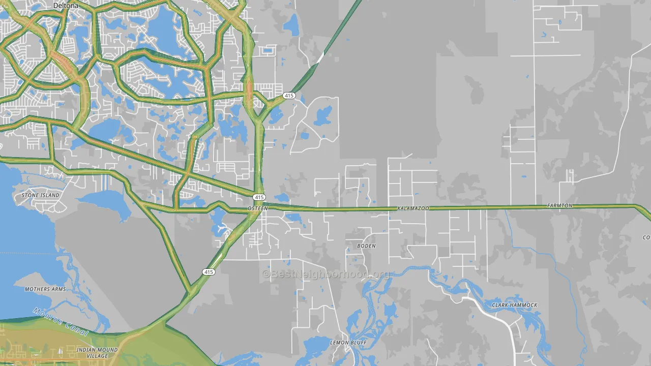 Osteen, FL Map of Noise Levels in Osteen
