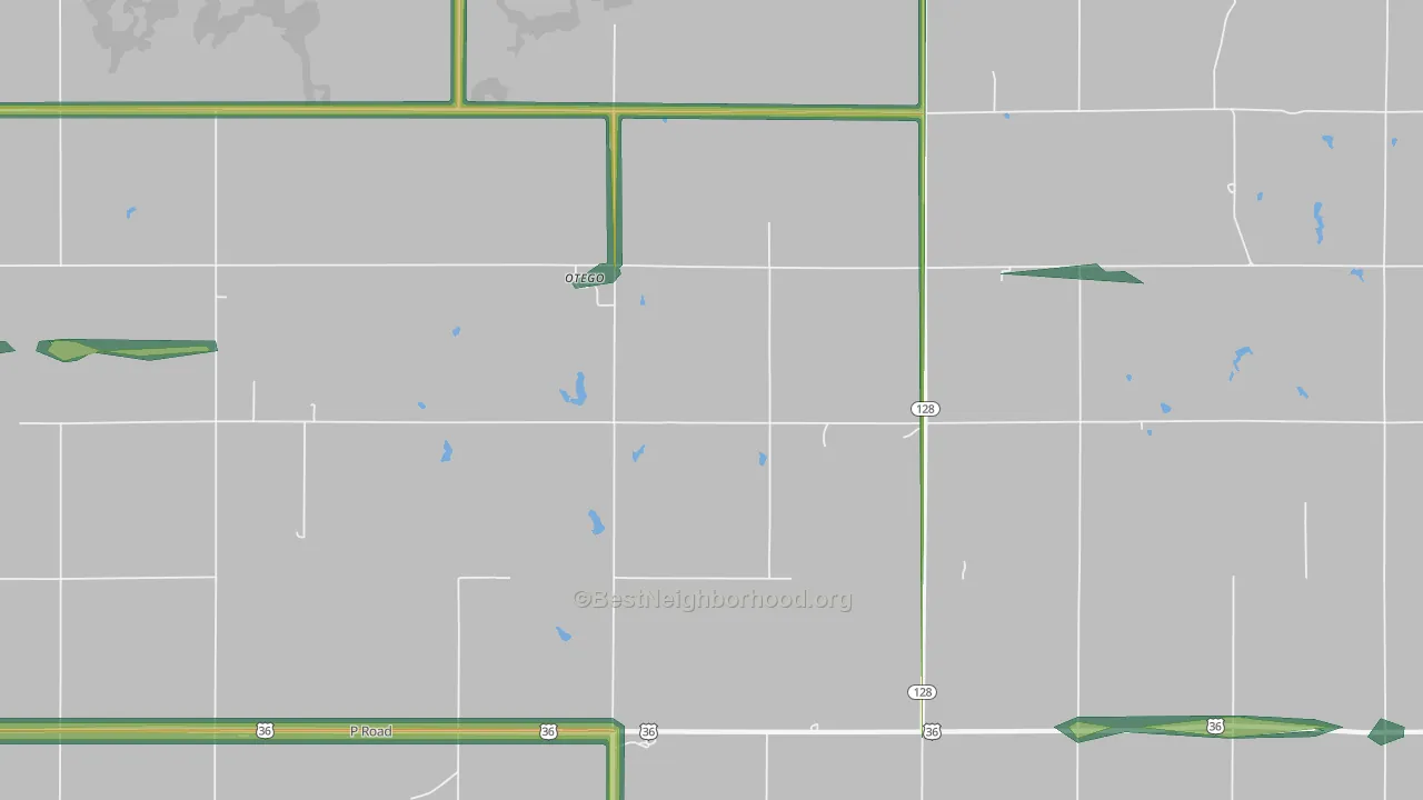 Otego, KS Map of Noise Levels in Otego