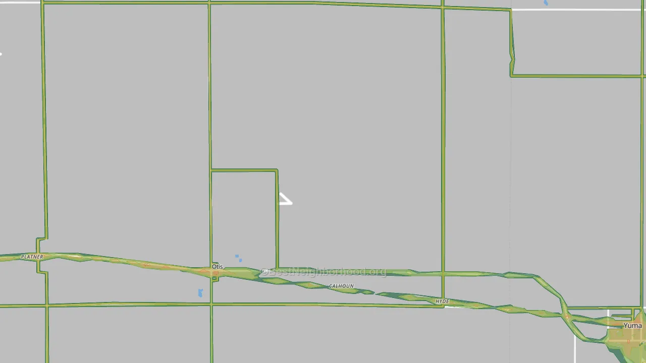 Otis, CO Map of Noise Levels in Otis