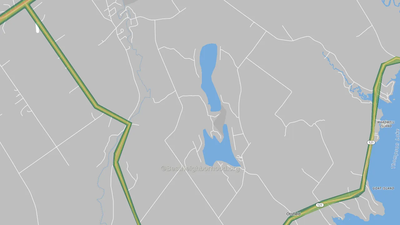Otisfield, ME Map of Noise Levels in Otisfield