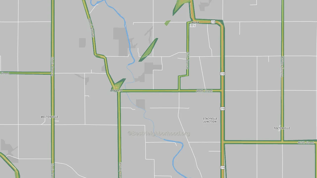 Otranto, IA Map of Noise Levels in Otranto