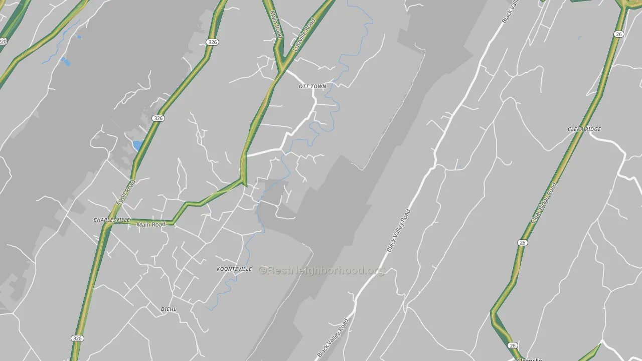 Ott Town, PA Map of Noise Levels in Ott Town