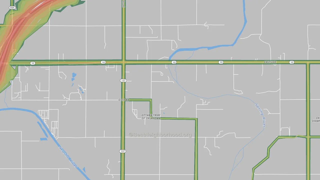 Ottawa, OK Map of Noise Levels in Ottawa