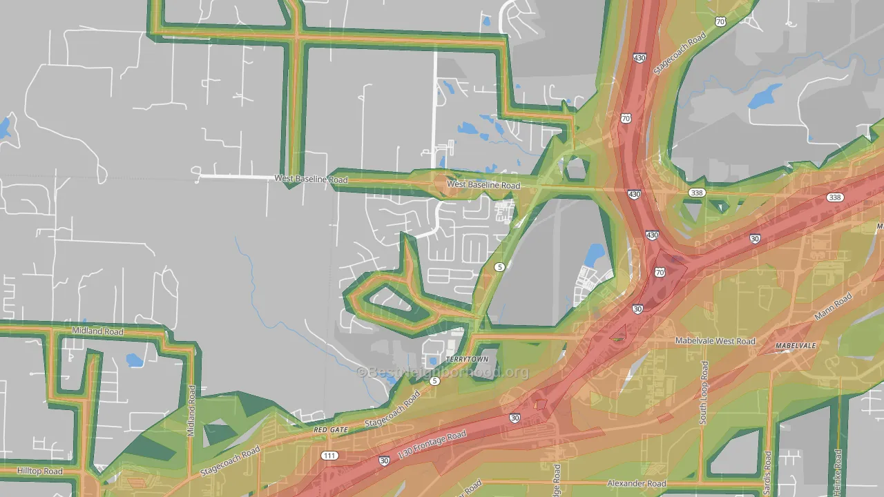 Otter Creek Crystal, Little Rock, AR Map of Noise Levels in Otter Creek Crystal