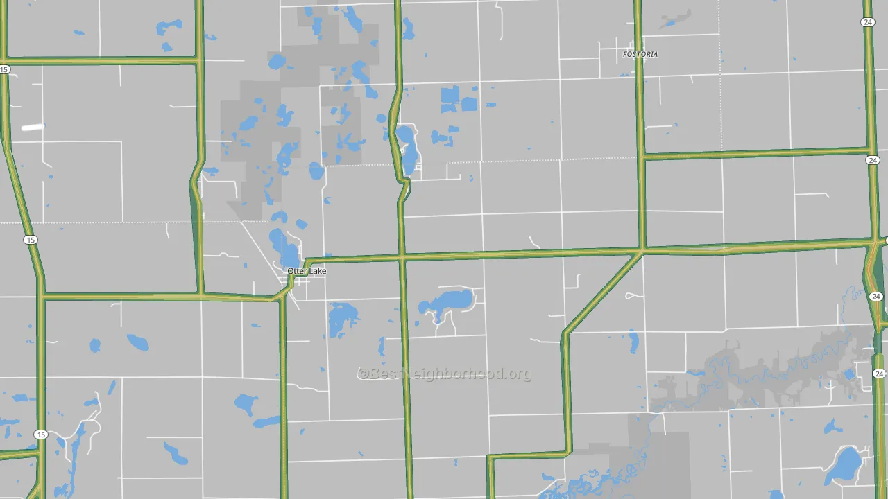 Otter Lake, MI Map of Noise Levels in Otter Lake