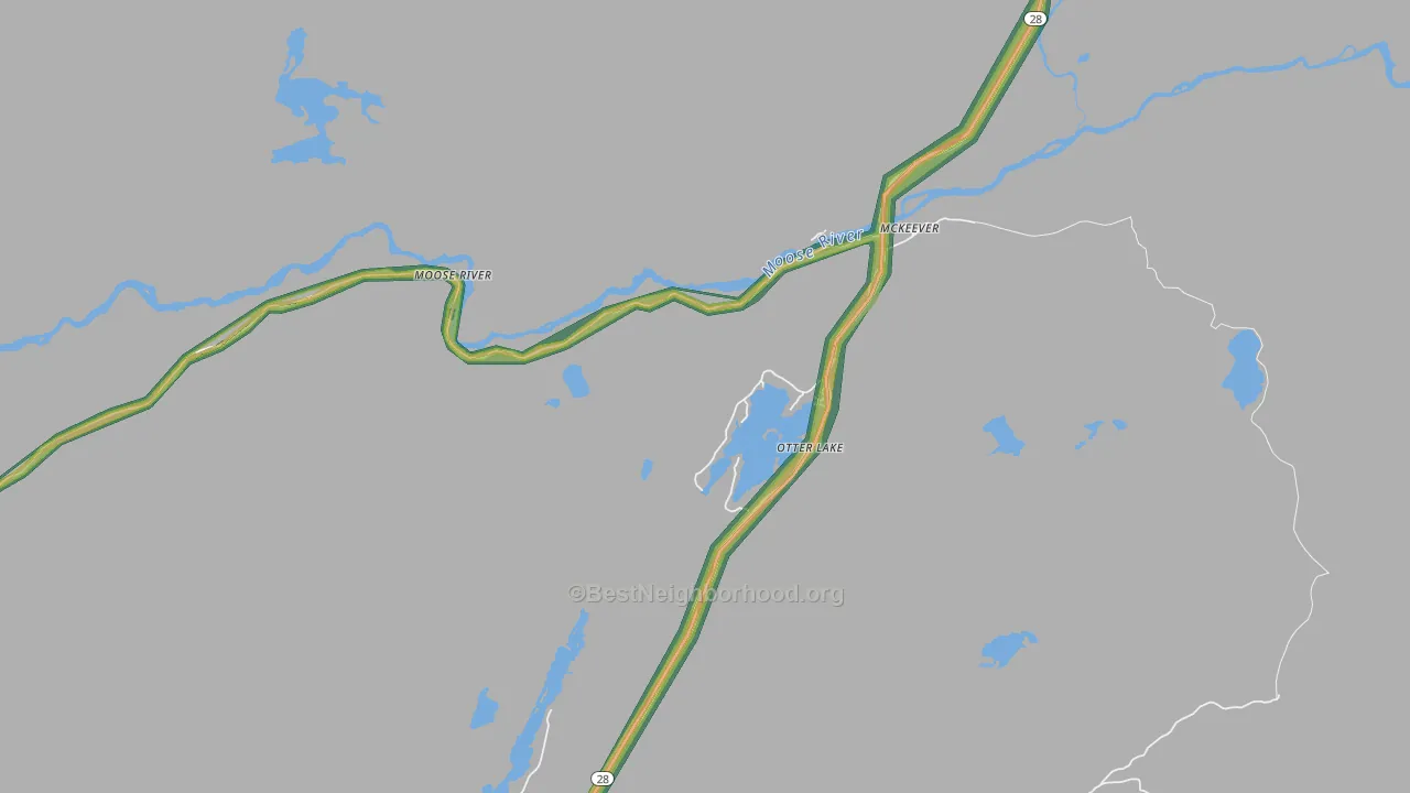 Otter Lake, NY Map of Noise Levels in Otter Lake