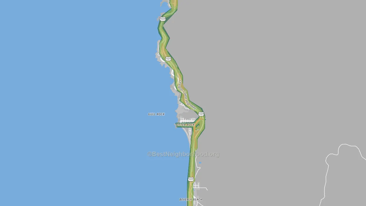 Otter Rock, OR Map of Noise Levels in Otter Rock