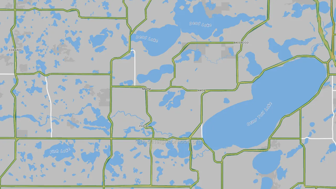 Otter Tail County, MN Map of Noise Levels in Otter Tail County